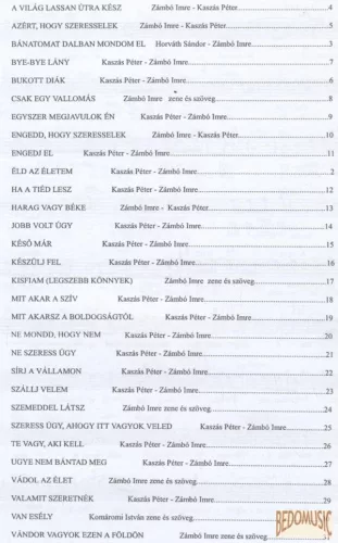Éld az életem - Zámbó Jimmy dalainak kottái