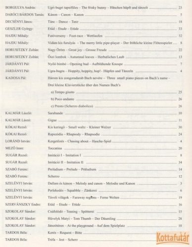 Magyar szerzők könnyű zongoradarabjai