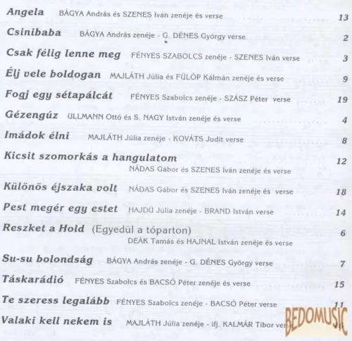 Csinibaba című film dalainak kottái