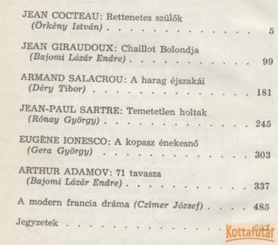 A harag éjszakái - Modern francia drámák