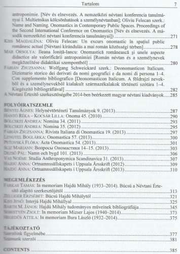 Névtani Értesítő 36.