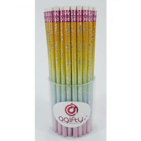 Ceruza, radíros végű, színes, ezüst violinkulccsal