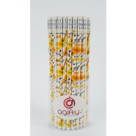 Ceruza, radíros végű, fehér alapon, gitáros mintával