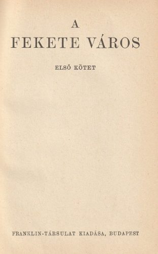 A fekete város I-III.