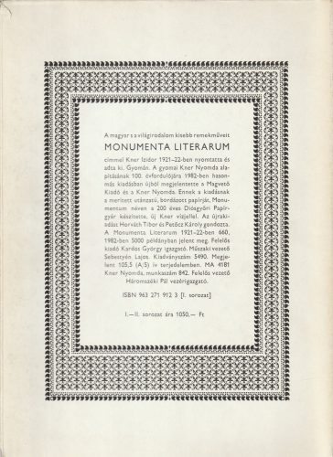 Monumenta Literarum I-II. (1-24 füzet, teljes sorozat) hasonmás kiadás