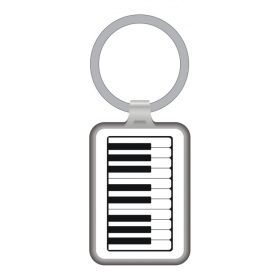 Zongorabillentyűs fém kulcstartó