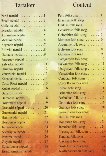 Észak, közép és dél amerikai népdalok
