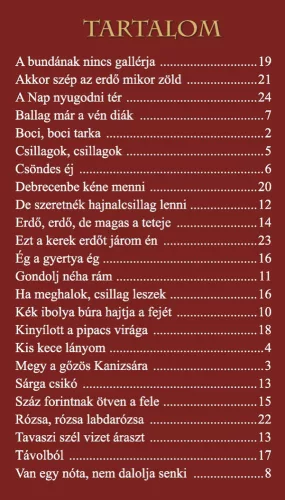 Dalok 17 hangos kalimbára