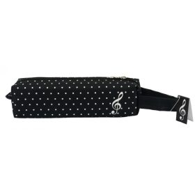 Tolltartó fekete pöttyös, violinkulcs mintával