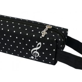 Tolltartó fekete pöttyös, violinkulcs mintával