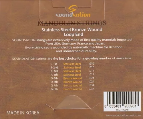 Soundsation SMA1004 mandolinhúr garnitúra