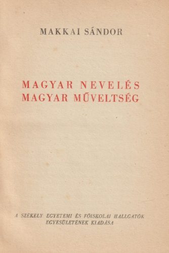 Magyar nevelés, magyar műveltség