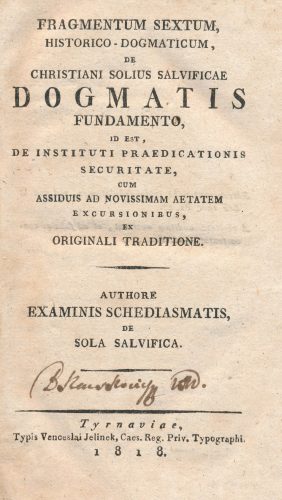 Fragmentum tertium dogmaticum…