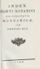 Index Horti BotaniciUniversitatis Hungaricae