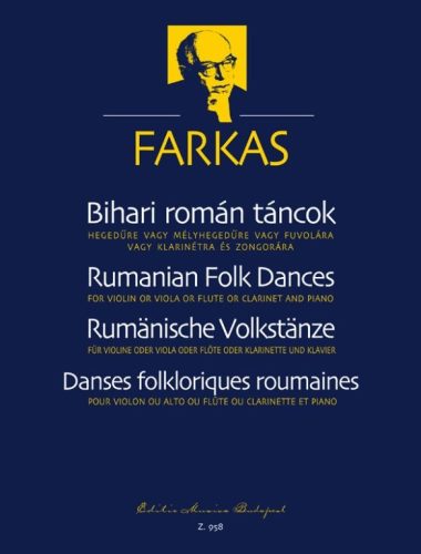Bihari román táncok (hegedűre vagy mélyhegedűre vagy fuvolára vagy klarinétra és zongorára)