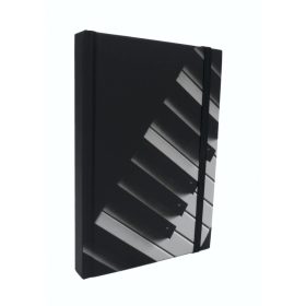 Gumis jegyzetfüzet, zongorás motívummal