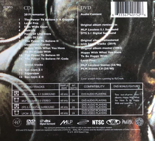 King Crimson - The Power To Bellieve (CD + DVD)
