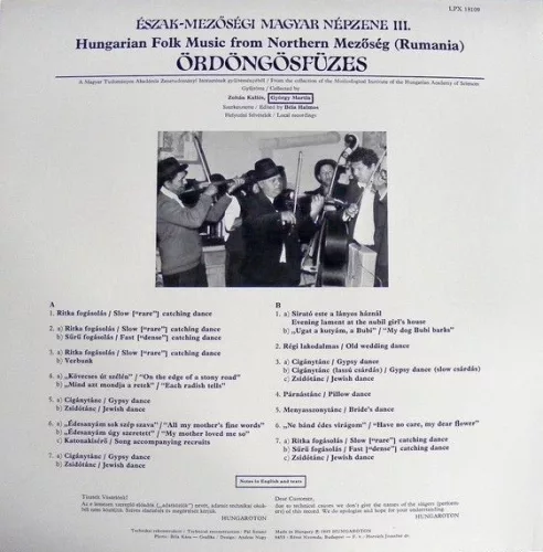 Észak-mezőségi magyar népzene I-IV. (4 LP)