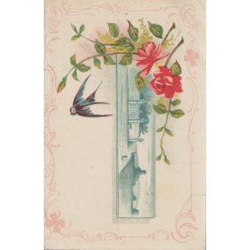 Dekoratív lap fecskével