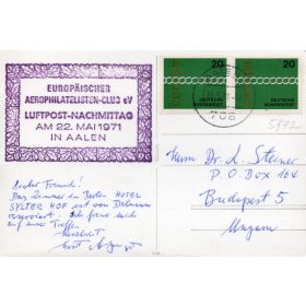   Graf Zeppelin LZ 127 – reprint képeslap – aerofil emléklap – 1971