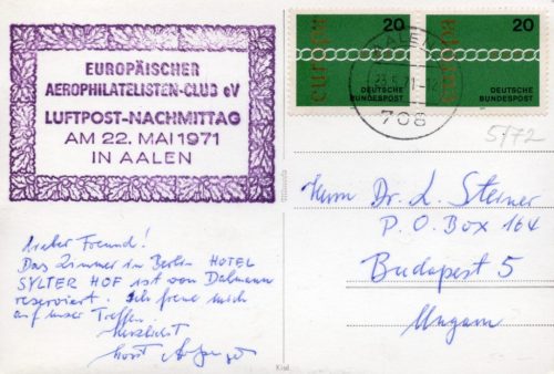 Graf Zeppelin LZ 127 – reprint képeslap – aerofil emléklap – 1971