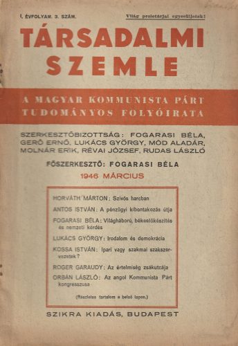 Társadalmi Szemle 1946. I. évfolyam 3. szám