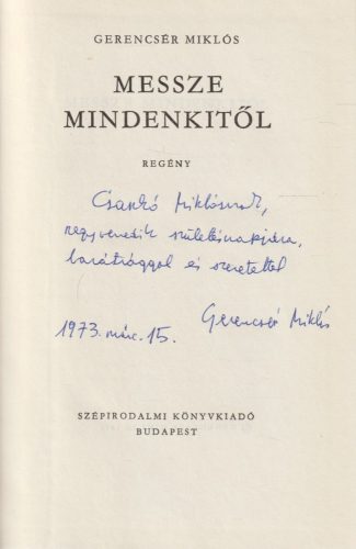 Messze mindenkitől (dedikált)