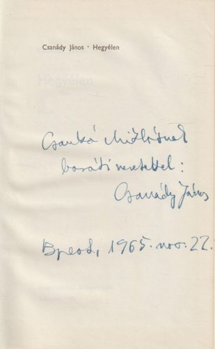 Hegyélen (dedikált)