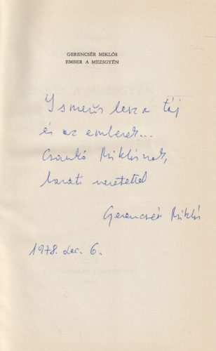 Ember a mezsgyén (dedikált)