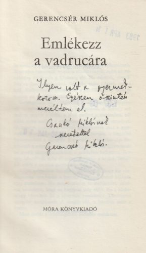 Emlékezz a vadrucára (dedikált)