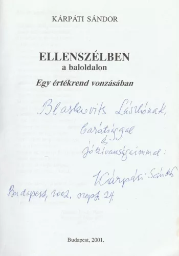 Ellenszélben a baloldalon (Dedikált)