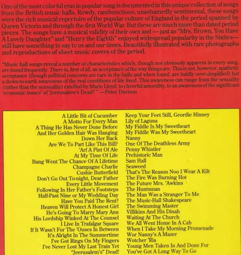 Songs of the British Music Hall
