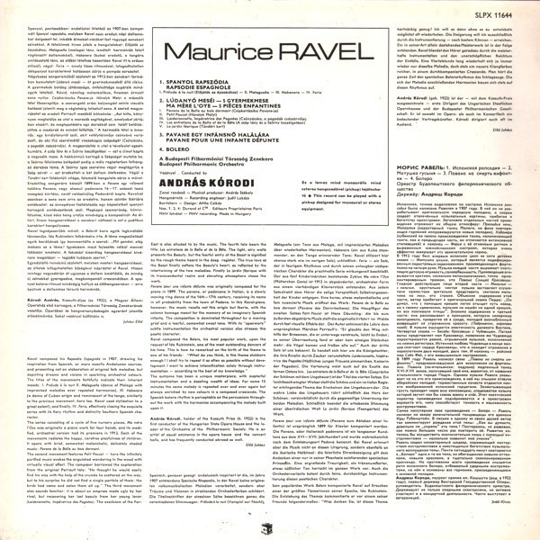 Ravel - Spanyol rapszodia / Lúdanyó meséi / Pavane / Bolero (LP)